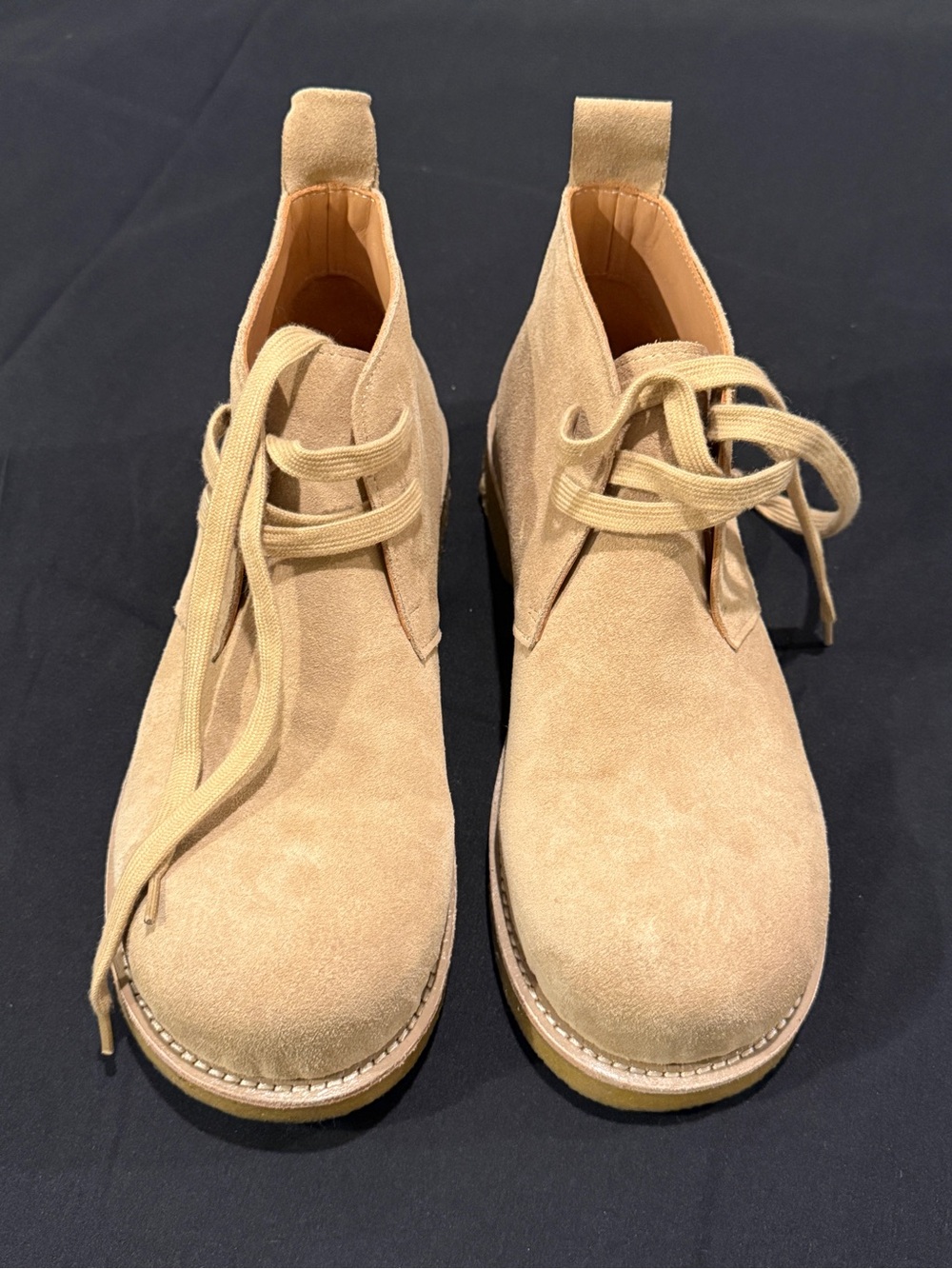 Men's Suede Lace-Up Boots in Light Tan